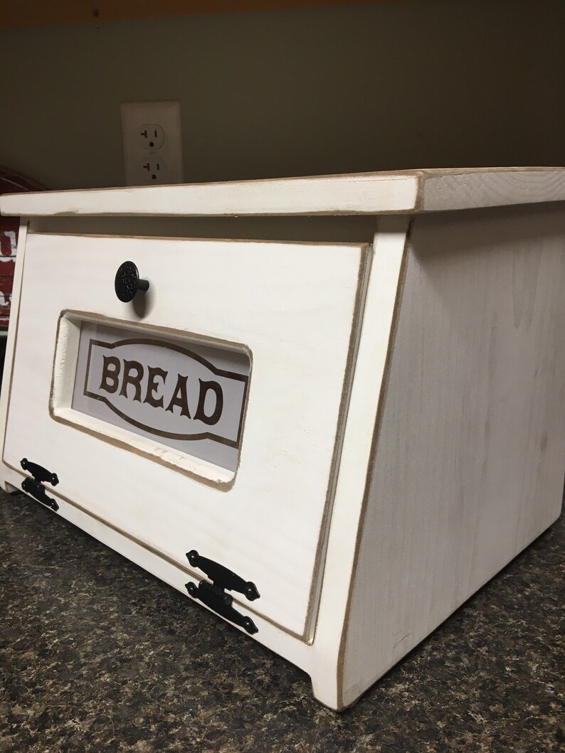 FARMHOUSE Kitchen Bread Box Bin Wooden Storage for Bread Etsy
