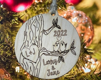 Custom Name & Photo Christmas Otter Couple Personalized