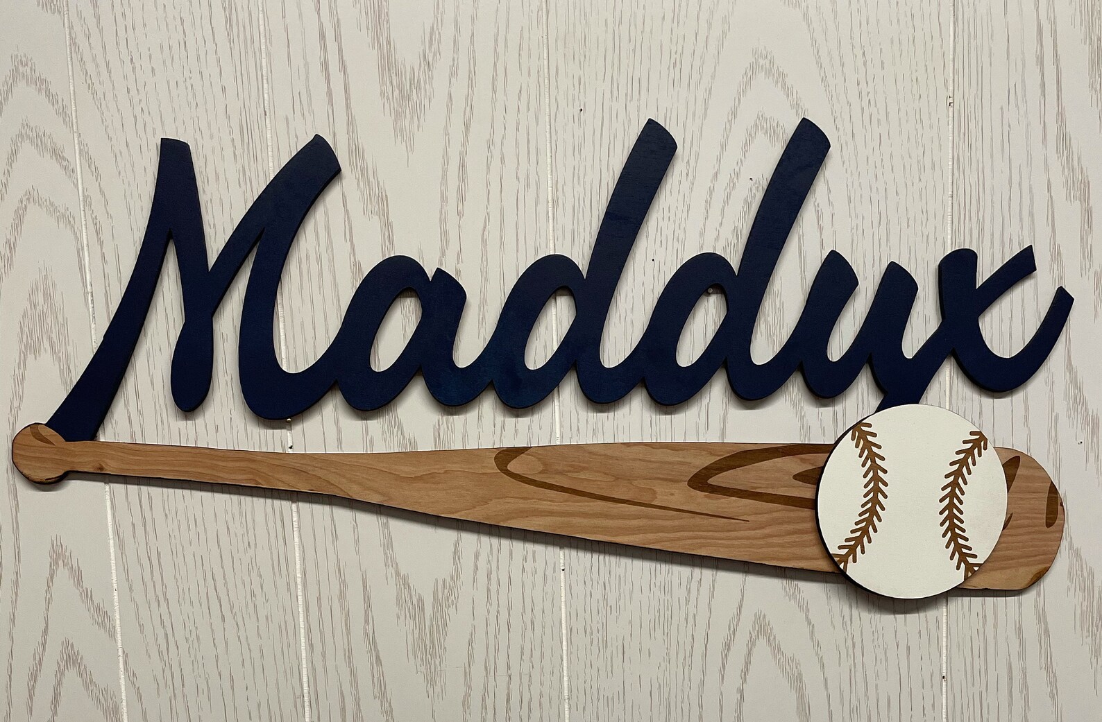 Baseball Bat Name Sign 3D Nursery Decor Personalized Wood Etsy