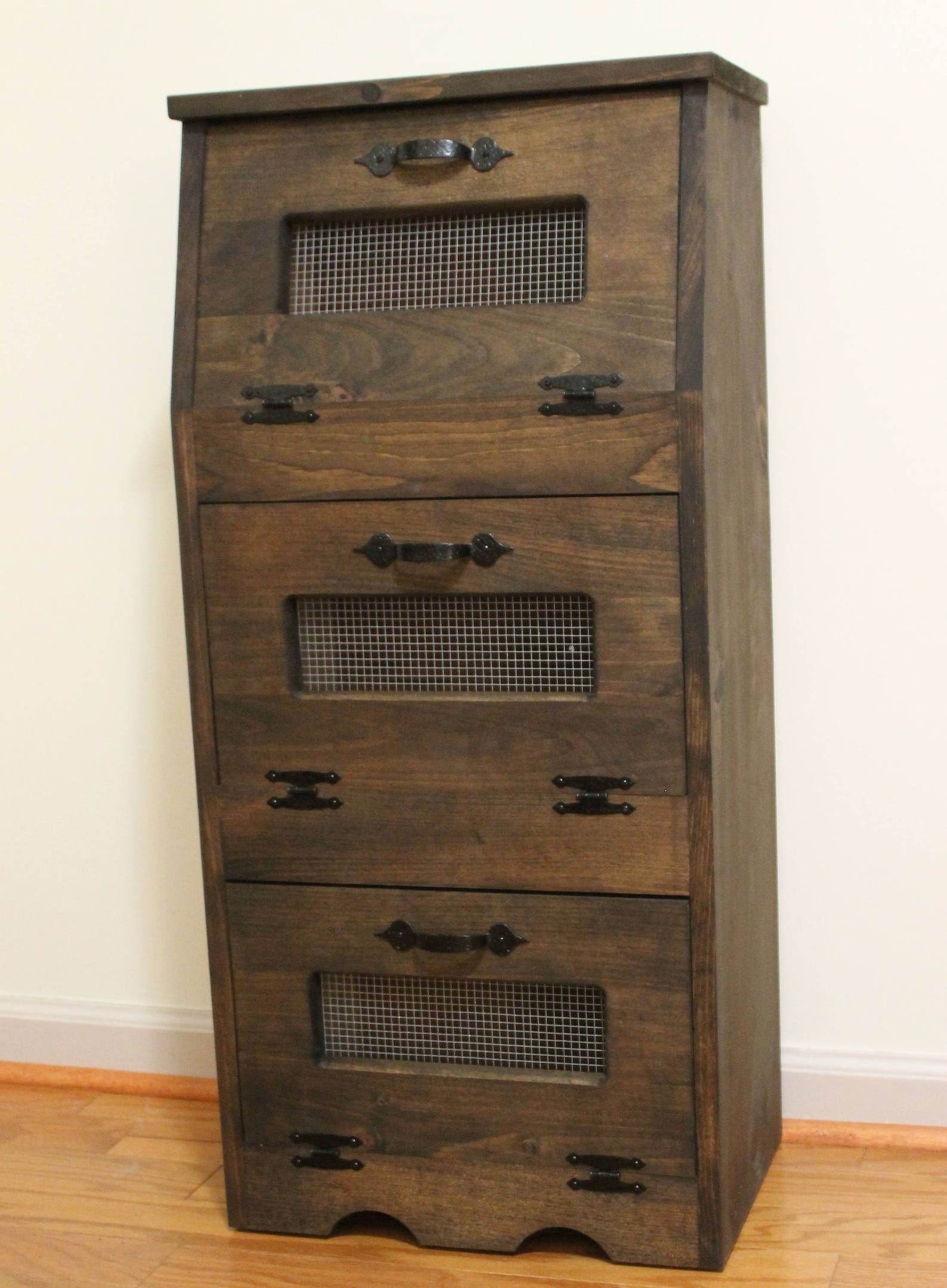 Wood Bread Box Potato Onion Bin Vegetable Storage Cupboard Etsy