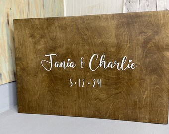 Guestbook alternative | Wedding welcome sign | Last name sign | Family name sign | Wedding date wood sign | Wood guest book