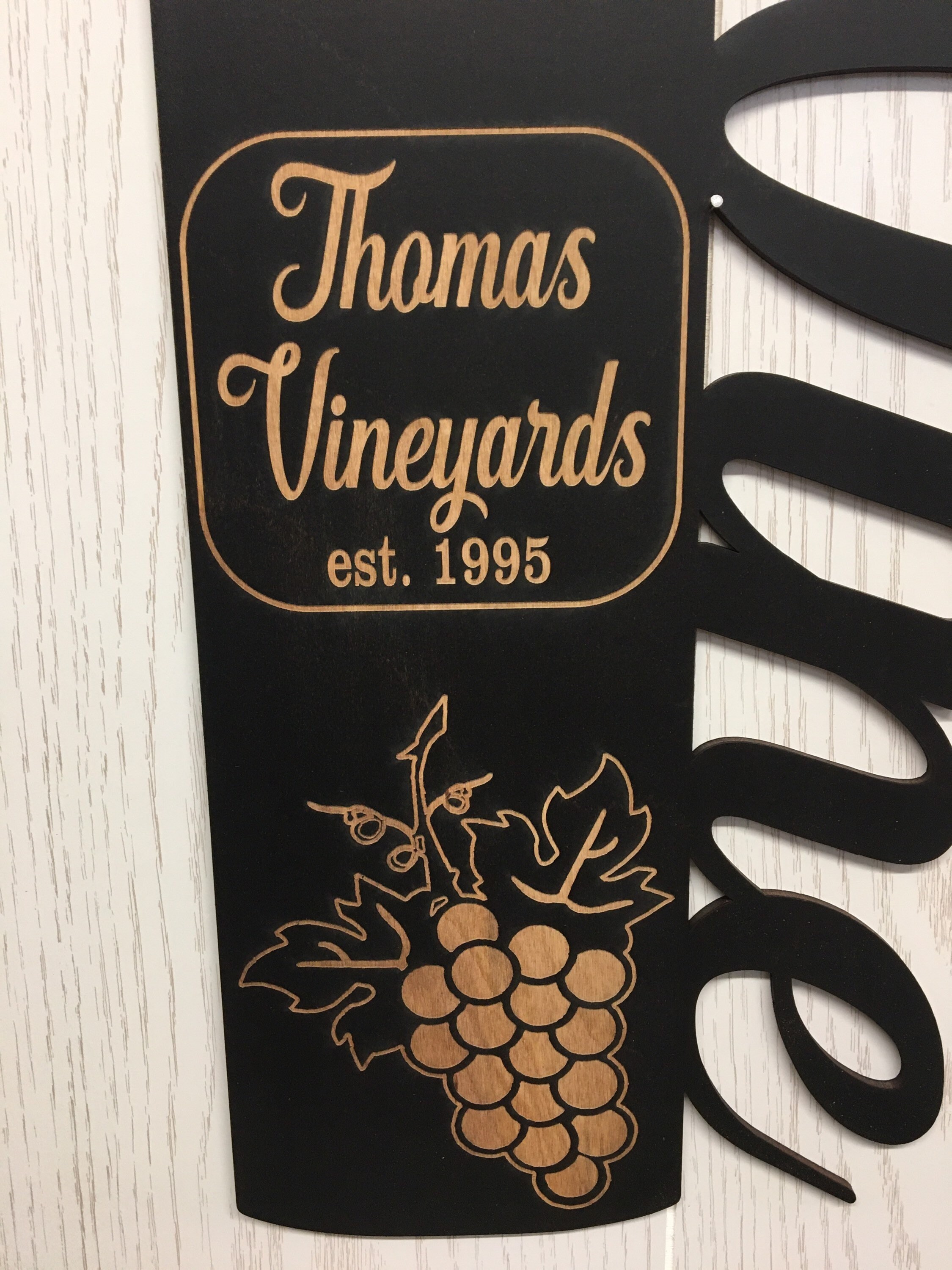 Wooden Wine Sign Personalized with Name Custom Winery Etsy