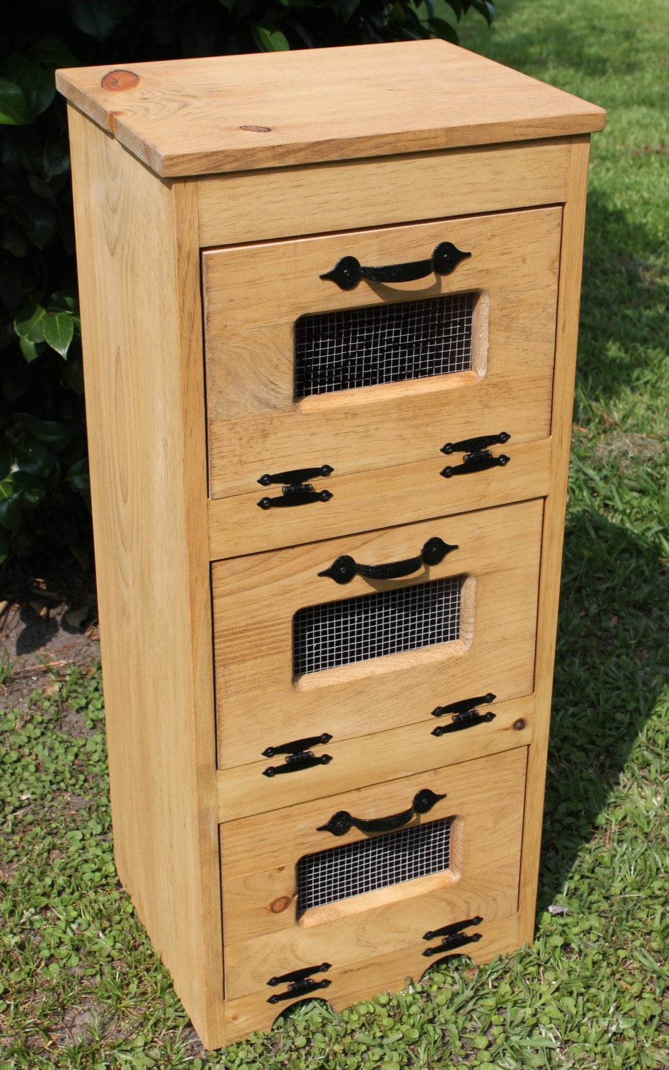 Wood Vegetable Bin Potato Storage Rustic Cupboard Primitive Etsy