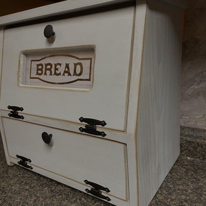 Wood Bread Box Farmhouse Decor Antiqued Rustic Storage Primitive Onion Potatoes Coffee holder Country Kitchen image 6