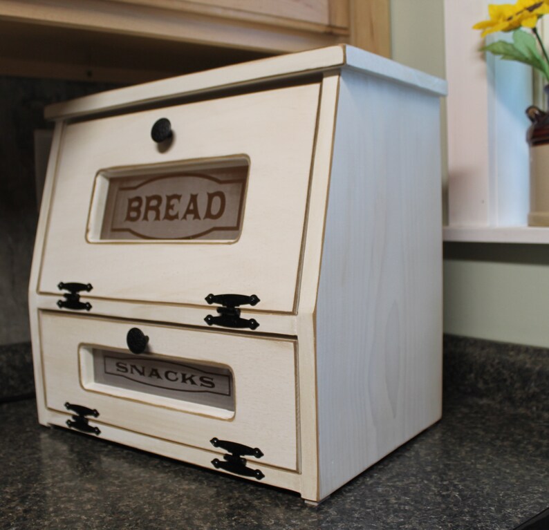 Bread Box and Snacks Potato Vegetable Bin Farmhouse Chic Etsy