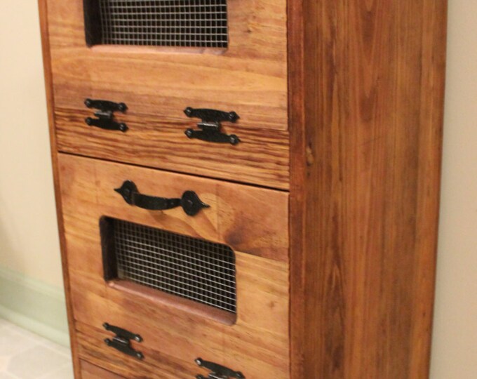 Rustic Vegetable Bin Potato Storage Cupboard Primitive Kitchen Etsy