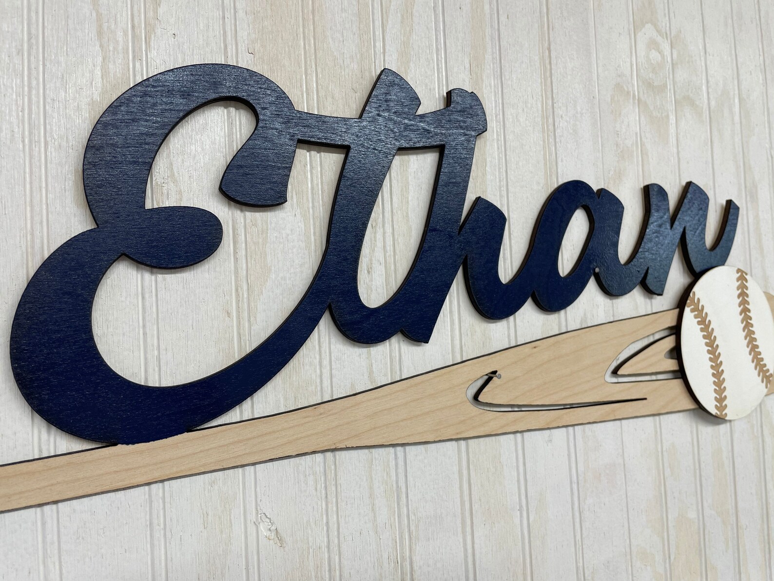 Baseball Bat Name Sign 3D Nursery Decor Personalized Wood Etsy