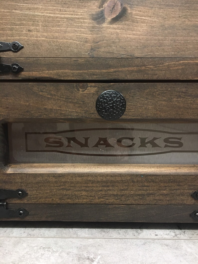 Bread Box and Snacks Farmhouse Kitchen, wooden Storage image 6