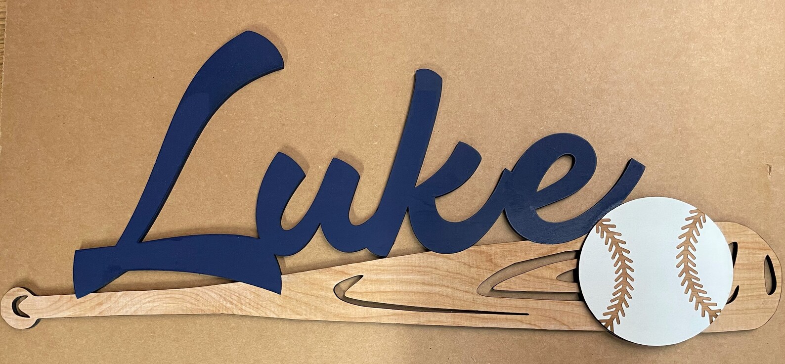 Baseball Bat Name Sign 3D Nursery Decor Personalized Wood Etsy