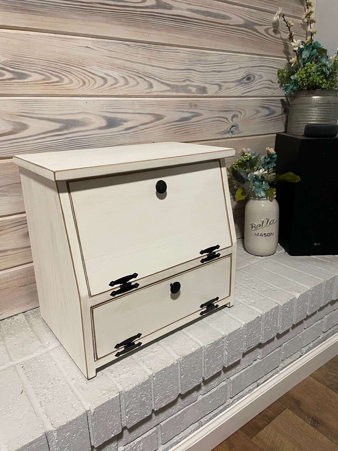 Farmhouse Bread Box Charging Station With Wooden Solid Doors Etsy UK