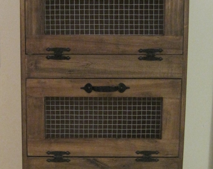 Rustic Vegetable Bin Storage Cupboard Primitive Shelf Onion Etsy