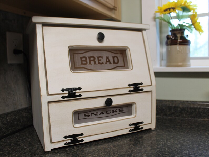 Bread Box and Snacks Potato Vegetable Bin Farmhouse Chic Etsy
