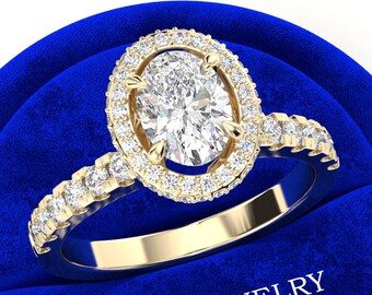 1 Carat Oval Cut Lab Grown Diamond Engagement Ring | IGI Certified Oval Diamond | 14k 18k Gold | Bridal Engagement Wedding Ring | E VVS2