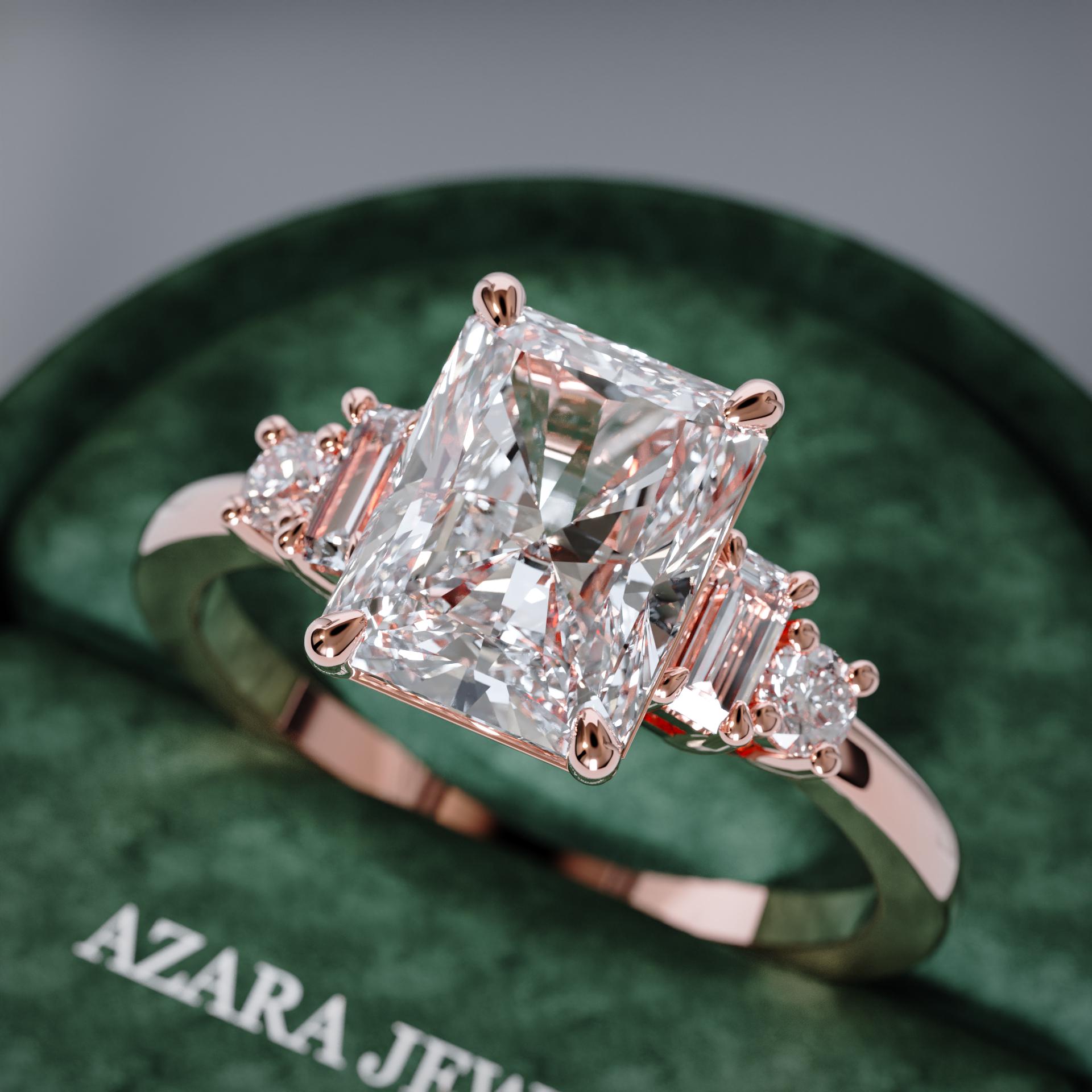 2 カラット ラディアント カット ラボ グロウン ダイヤモンド