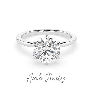 1-3 Carat Lab Grown VS Diamond Ring - Round Cut Engagement Ring - 14k & 18K Gold Solitaire Minimalist Wedding Promise Ring - IGI Certified