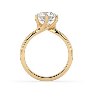 1-3 Carat Lab Grown VS Diamond Ring - Round Cut Engagement Ring - 14k & 18K Gold Solitaire Minimalist Wedding Promise Ring - IGI Certified
