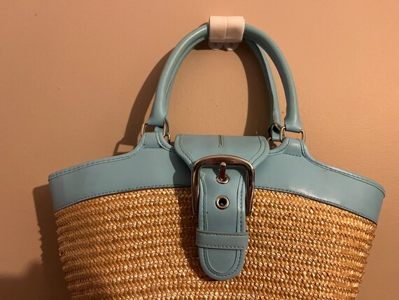 Sky blue Straw Handbag - image 3