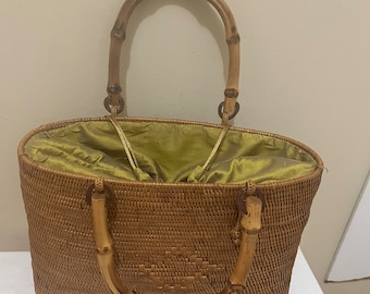 Lois Hill Straw Handbag