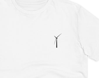 Wind Turbine, 100% Organic T-Shirt - Unisex, Geschenk für Freund, Kurzarm Shirt - Mehrere Farben, Minimalistic, Renewable Energy