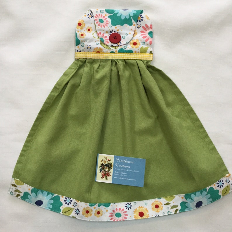 Hanging Tea Towel Loop Dish Towel Green & Blue Etsy