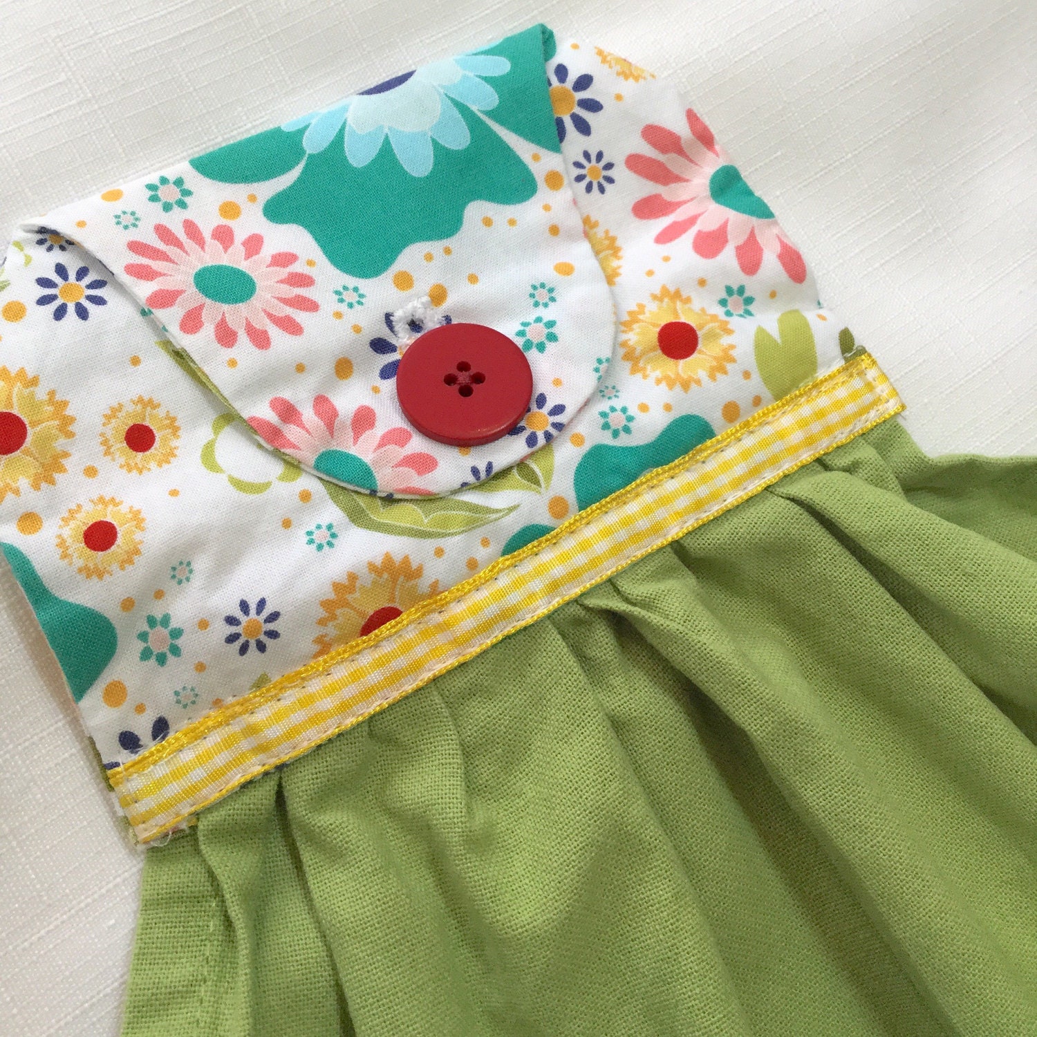 Hanging Tea Towel Loop Dish Towel Green & Blue Etsy