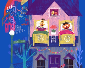 BERT & ERNIE 8x10 signed print