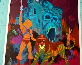 He Man Battlecat & Castle Greyskull 8x10 signed print