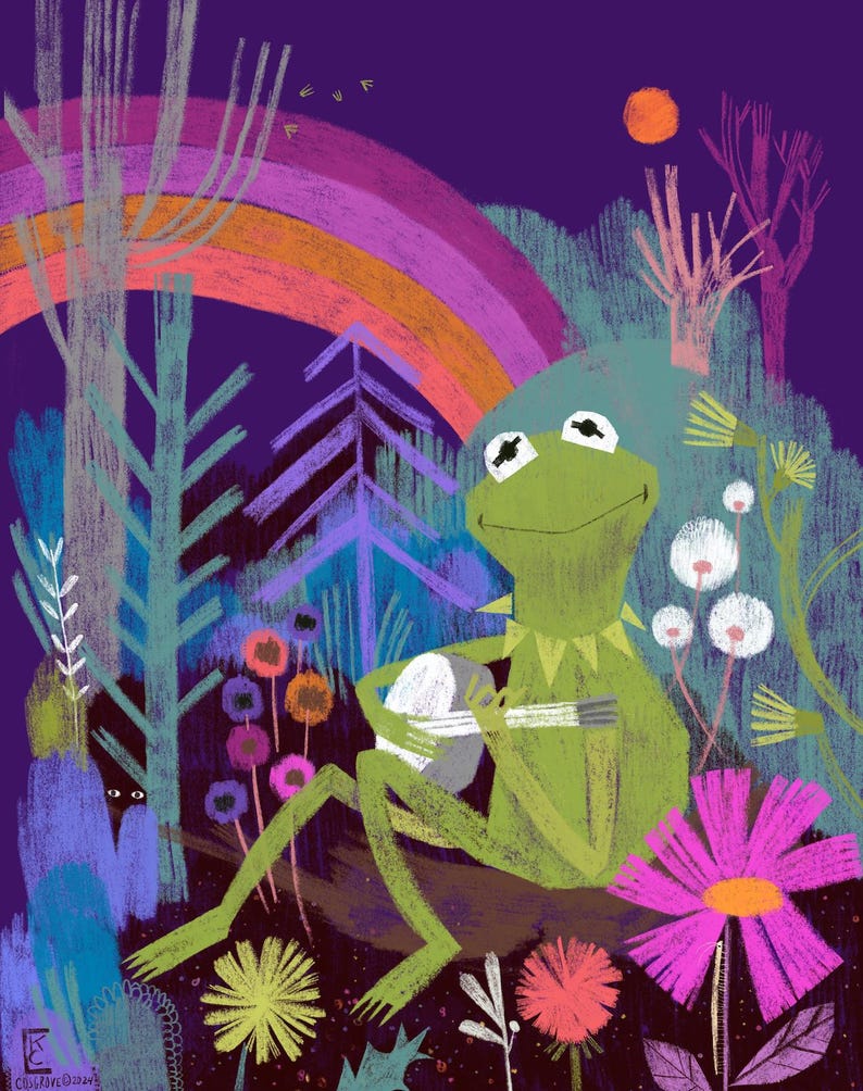 Kermit The Frog Rainbow Connection 8x10 signed print zdjęcie 1