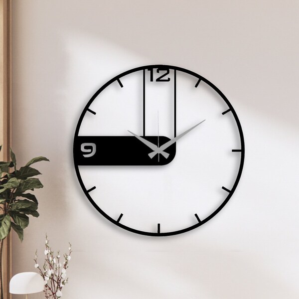 Minimalist Large Wall Clock, Metal Wall Clock,Metal Art,Large Clock,Minimalist Clock,Modern Wall Clock,Unique Wall Clock,Mother's Day Gift