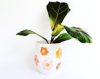 Daisy Flowers Handmade Ceramic Planter