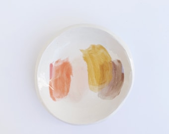 Watercolor Blush Handmade Ceramic Ring Dish
