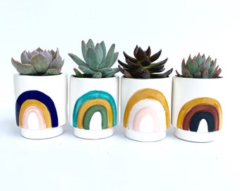 Rainbow Ceramic Planters Pots