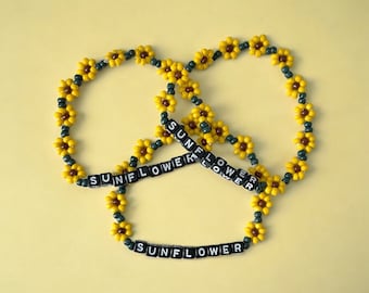 Custom SUNFLOWER Beaded | Post Malone | Lyrics | Inspired | Bracelet | Jewelry | Gift | Posty | Dainty | Trendy | BFF | Friends | Concert