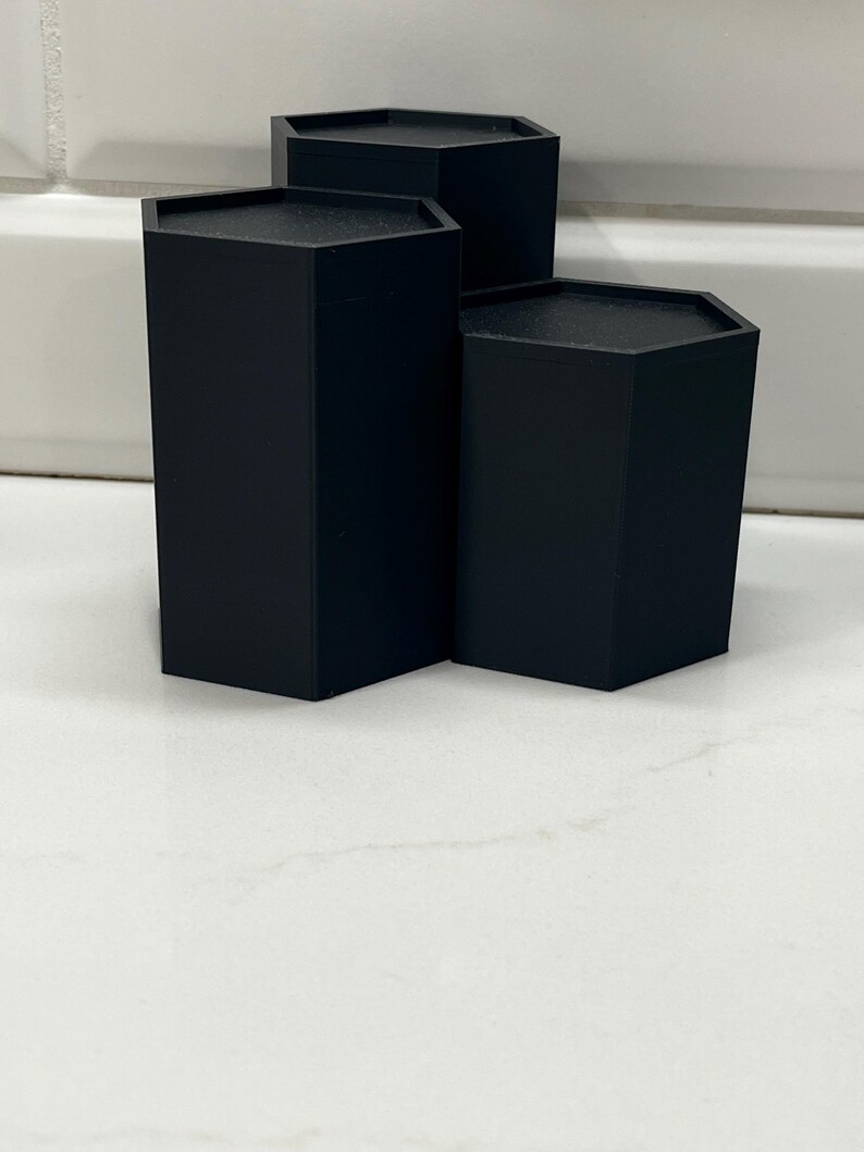 3D Printed Tiered Display Risers – Modern Collectible Stands, Set of 3 ...