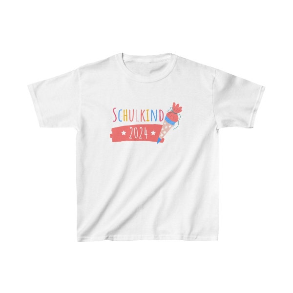 Schoolchild T-shirt for school enrollment with year number in many different colors for the schoolchild 2024