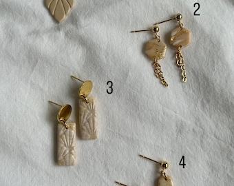 Boucles d'oreilles en argile polymère faites à la main