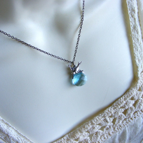 Bird and Swarovski Crystal Necklace Womens Jewelry