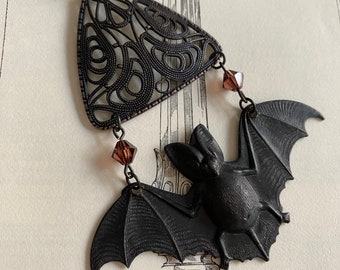 Bat Noir Necklace Romantic Goth Necklace Vampirecore Gothic Jewelry Free Shipping