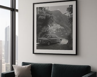 Vintage Amalfi Coast Print: Black & White Italy Travel Photography (Digital Download)