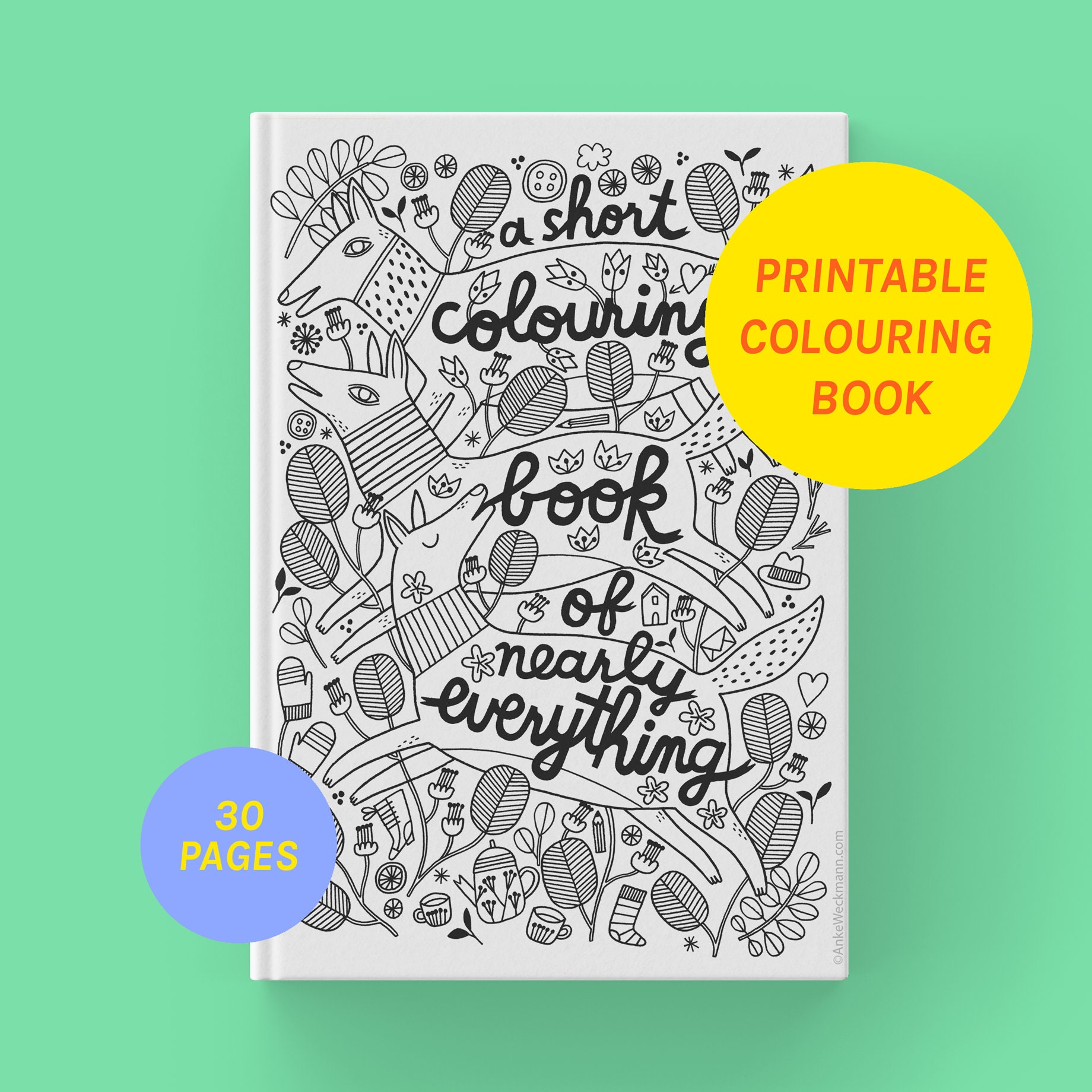 Printable Digital Colouring Book a Short Colouring Book of Nearly