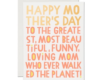 Greatest Mom - Greeting Card | Mother's Day, Type Design, Hand Lettering, Gold Foil