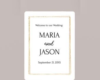 Welcome Bag Stickers, Gold Frame Labels for Wedding Favor Bags