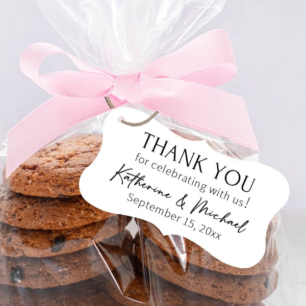 Thank You For Celebrating With Us Tags, Personalized Wedding Favor Tags