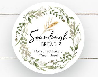 3.5" Sourdough Bread Label, Homemade Bread Stickers