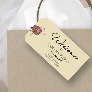 Manila Welcome Bag Tags, Destination Personalized Wedding Guest Favor Tags for Gift Bags
