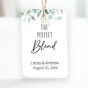 The Perfect Blend Mini Tags for Coffee and Tea Gifts, Bridal Shower Favors