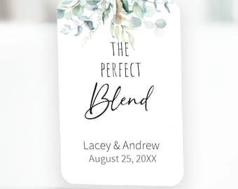 The Perfect Blend Mini Tags for Coffee and Tea Gifts, Bridal Shower Favors