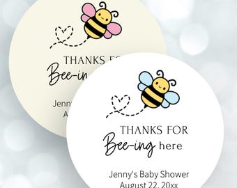 2" Round Favor Stickers, Thanks for Bee-ing Here, SB