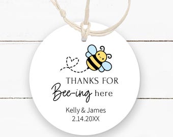 Thanks For Bee-ing Here Favor Tags, Honey Bee Baby Shower Guests Gifts