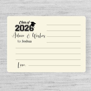Graduation Advice Cards - Wishes for the Graduate - Class of 2026 Advice and Wish Cards, G19